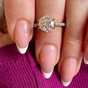 - Moissanite ring size 6,7,8,9 2ct 2 carats VVS